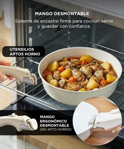 Batería de Cocina Set de Ollas y Sartenes Gadnic Aluminio Antiadherente Mango Desmontable Cacerola  - 3