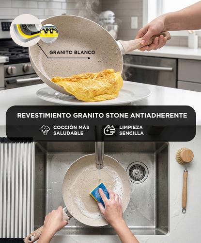 Batería de Cocina Set de Ollas Cuk By Gadnic 9 Piezas Granito Stone Antiadherente Tapa Vidrio Templado - 2