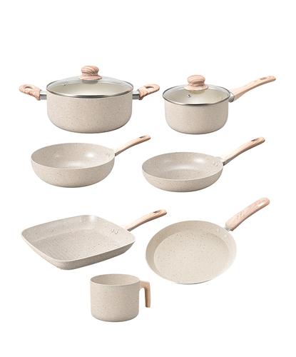 Batería de Cocina Set de Ollas Cuk By Gadnic 9 Piezas Granito Stone Antiadherente Tapa Vidrio Templado - 6