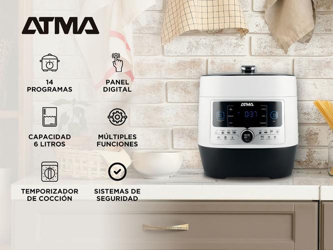 OLLA A PRESIÓN ELÉCTRICA ATMA PANEL DIGITAL 1000W 6L 14 PROGRAMAS - 1