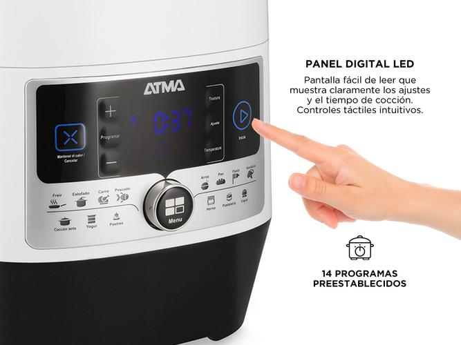 OLLA A PRESIÓN ELÉCTRICA ATMA PANEL DIGITAL 1000W 6L 14 PROGRAMAS - 2