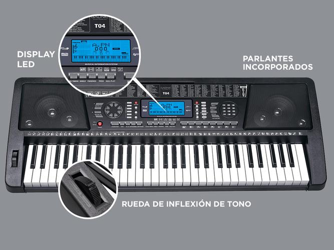 Órgano Eléctrico Gadnic T04 61 Teclas Display LCD Midi 128 Ritmos 4 1/2 Octavas - 2