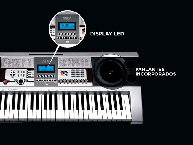 Órgano Eléctrico Gadnic T03 61 Teclas 5 Octavas 200 Ritmos 8 Percusiones - 2