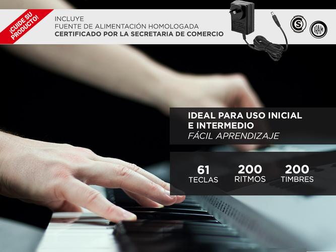 Órgano Eléctrico Gadnic T03 61 Teclas 5 Octavas 200 Ritmos 8 Percusiones - 3