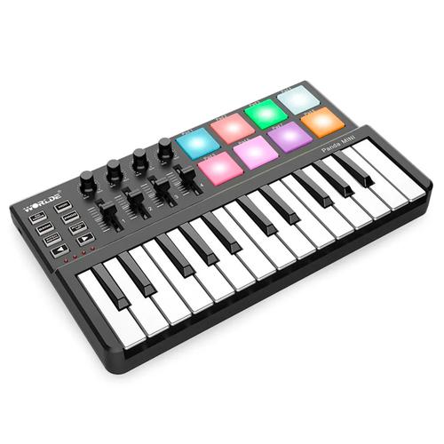 Mini Teclado Panda Mini 25 Teclas USB Luces Led - 0