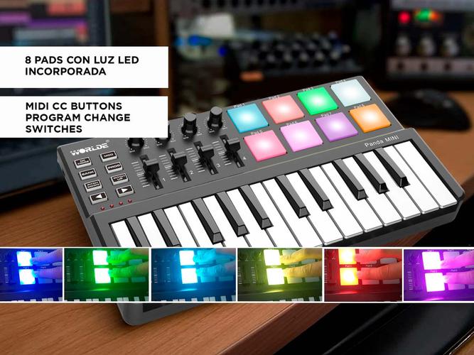Mini Teclado Panda Mini 25 Teclas USB Luces Led - 4