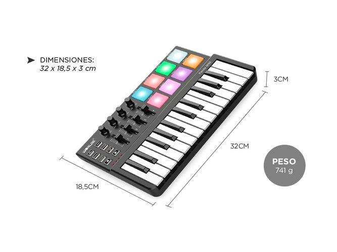 Mini Teclado Panda Mini 25 Teclas USB Luces Led - 5