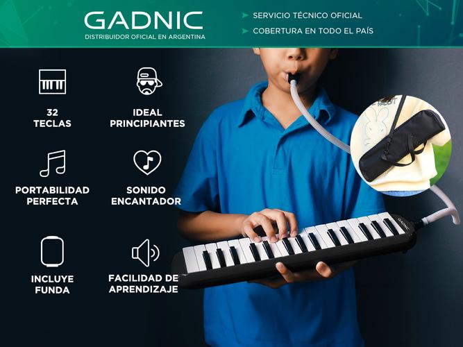Flauta Melódica Gadnic Piano 32 Teclas + Accesorios - 1