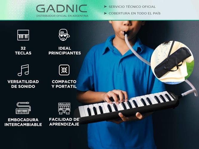 Flauta Melódica Gadnic Piano 32 Teclas  Accesorios - 1