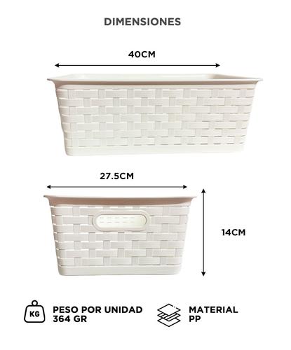 Set X4 Organizadores Gadnic Canastos Medianos 40cm 16L - 4
