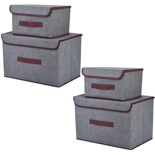 Set x4 Cajas de Tela Gadnic Canasto Organizador - 0
