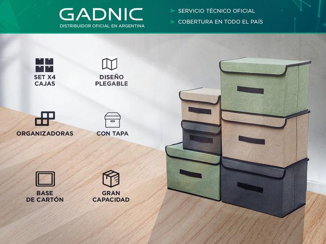 Set x4 Cajas de Tela Gadnic Canasto Organizador - 1