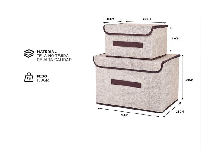 Set x4 Cajas de Tela Gadnic Canasto Organizador - 4