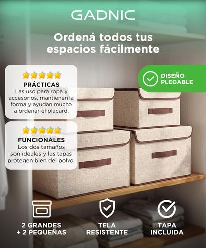 Set x4 Cajas de Tela Gadnic Canasto Organizador - 1
