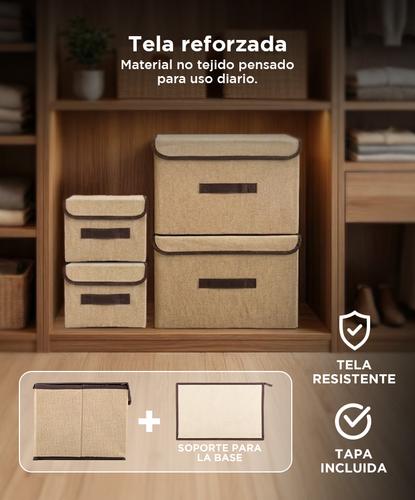 Set x4 Cajas de Tela Gadnic Canasto Organizador - 3