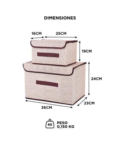 Set x4 Cajas de Tela Gadnic Canasto Organizador - 5