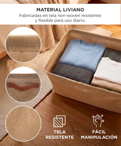 Set X4 Cajas Organizadoras GADNIC Plegables Contenedores De Tela Multiuso  - 4