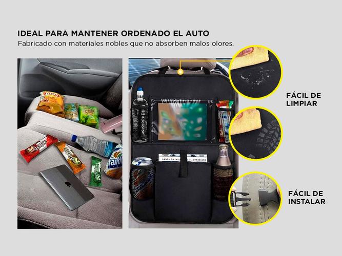 Organizador De Asiento Para Auto Gadnic Con Soporte Para Tablet - 2