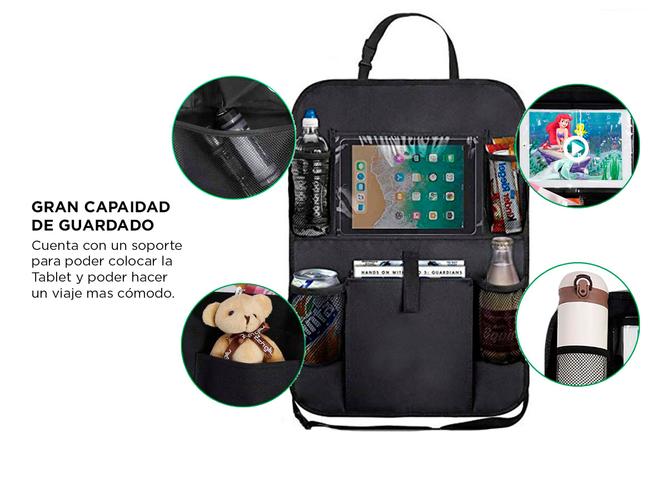 Organizador De Asiento Para Auto Gadnic Con Soporte Para Tablet - 3
