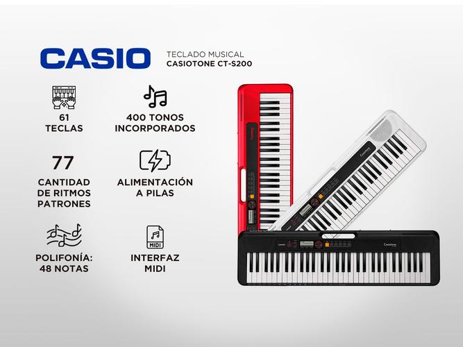 Teclado musical Casio Casiotone CT-S200 61 teclas - 1