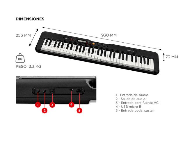 Teclado musical Casio Casiotone CT-S200 61 teclas - 4