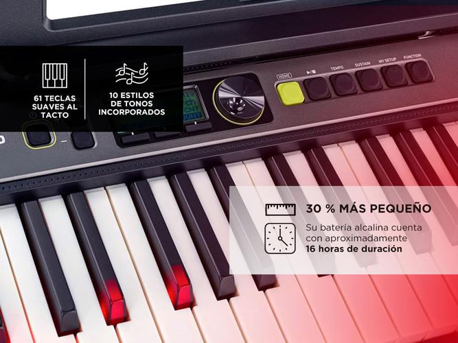 Teclado Sensitivo Casio Casiotone LK-S250 61 teclas Con Luz Negro + Soporte Tipo Tijera Carlsbro - 3