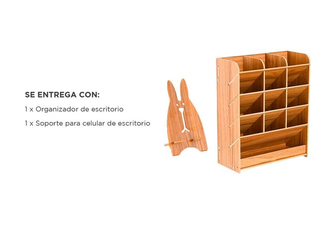 Organizador de Madera Para Escritorio Gadnic - 4