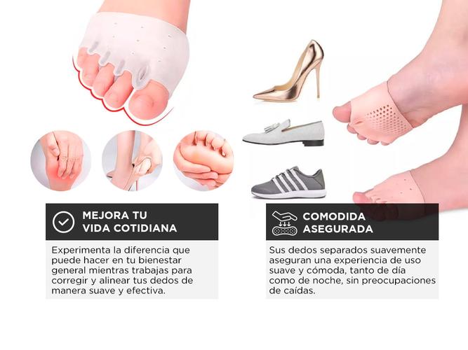Plantillas Almohadilla Gel Metatarso Antepié Separador Dedos - 3