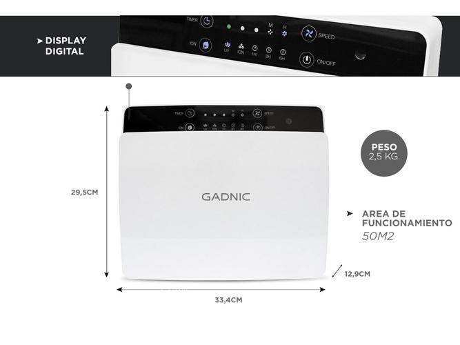 Ozonizador de Aire Purificador Gadnic O3 UV Desinfectante - 4