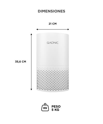 Purificador de Aire GADNIC OZ600 para alergias de polen filtro H12 4 modos de purificación Usado - 5
