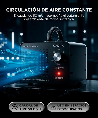 Generador De Ozono Gadnic Purificador Caudal 50 M3/h Temporizador - 4