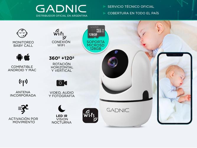 Baby Call Cámara De Seguridad Gadnic SX9 IP Motorizada WiFi P2P Full Hd Visión Nocturna - 1