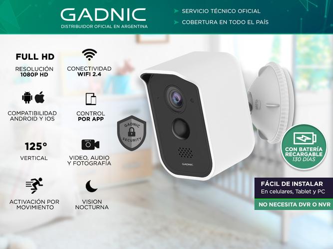 Camara de Seguridad Gadnic 803 Recargable Inalambrica Full HD Usado - 1