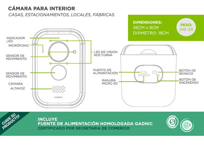 Camara de Seguridad Gadnic 803 Recargable Inalambrica Full HD - 5