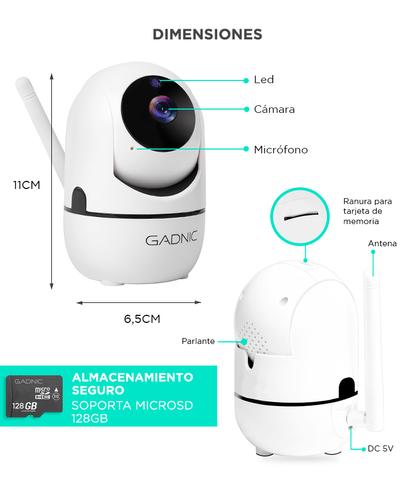 Cámara de Seguridad Gadnic SX9 IP Motorizada WiFi P2P Full Hd Visión Nocturna Outlet - 5