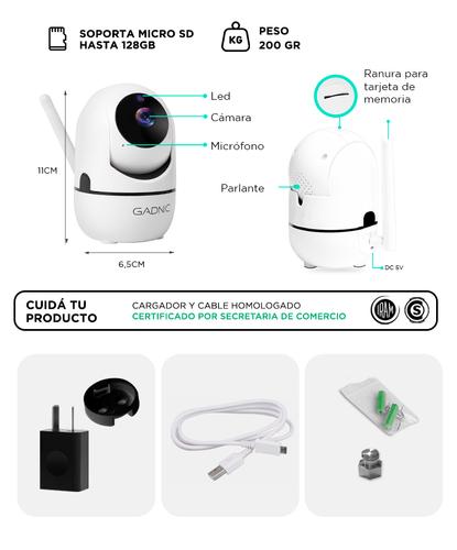 Cámara de Seguridad IP GADNIC Visión Nocturna HD Control por App - 6