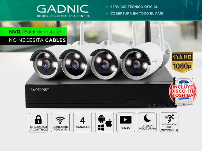 Kit x 4 Cámaras de Seguridad Sx24 Interior Exterior NVR 1TB  1 Fuente Switching 12v a 10a - 1