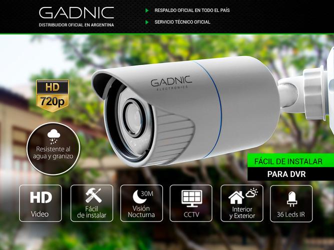 Cámara De Seguridad Gadnic Bullet IP CCTV Hd 720P Visión Nocturna Incluye Cable BNC Video Y DC - 1