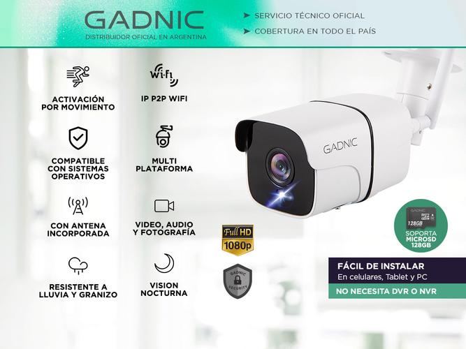 Cámara de Seguridad Gadnic SX37 Bullet Interior  Exterior IP WiFi Full HD Visión Nocturna - 1