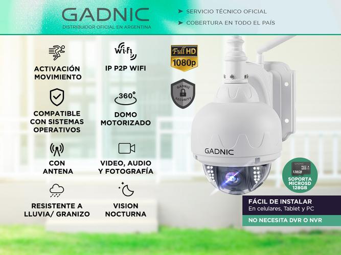 Cámara de Seguridad Gadnic Domo Motorizado IP WiFi Full HD Visión Nocturna - 1