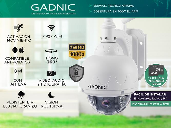 Kit x2 Cámaras de Seguridad Gadnic Domo con Vision Nocturna Wifi Full HD - 1