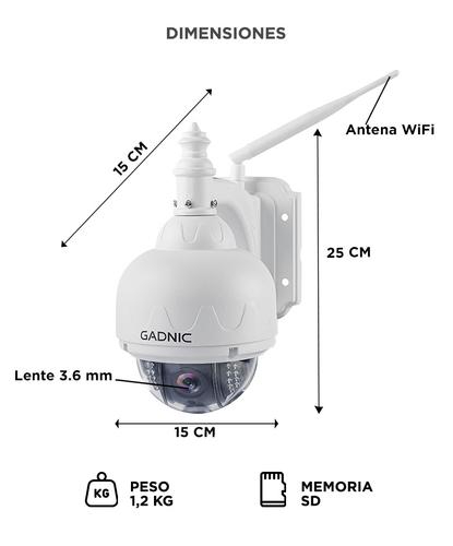 Cámara de Seguridad Gadnic Domo Motorizado IP WiFi Full HD Visión Nocturna - 5