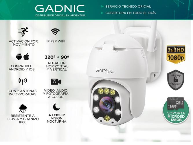 Camara De Seguridad Gadnic DM300W IP WIFI Para Exteriores 1080P Visión Nocturna - 1