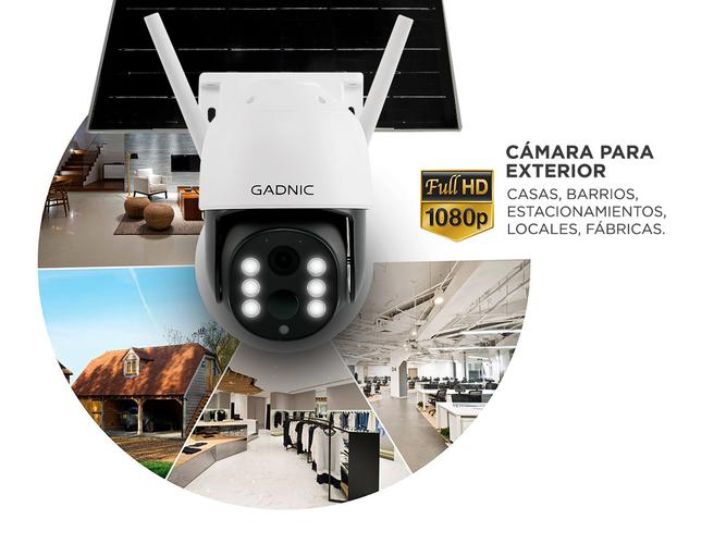 Camara seguridad Gadnic CMSOL42 Panel Solar 3MP Wifi batería recargable impermeable inalámbrica exterior visión nocturna Usado - 4