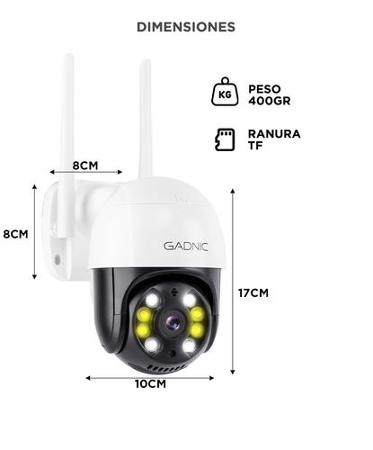 Cámara de Seguridad Gadnic P245F22 Domo 3MP IP66 Wifi Visión Nocturna - 5