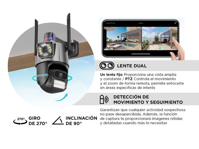 Cámara de Seguridad Dual Gadnic con Sirena Outlet - 3