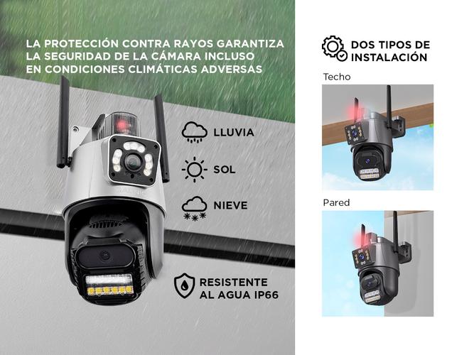 Cámara de Seguridad Dual Gadnic con Sirena - 4