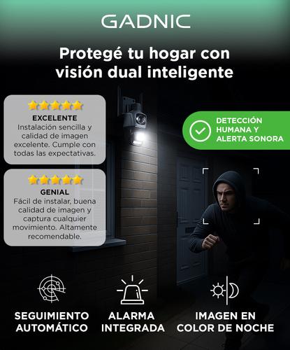 Cámara de Seguridad Dual Gadnic con Sirena - 1