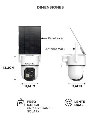 Cámara de Seguridad Solar Gadnic Lente Dual IP65 FullHD  - 5