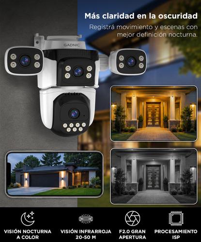 Cámara de Seguridad Gadnic WiFi BT con Control Desde App 1080P 4 Lentes Exterior  - 3